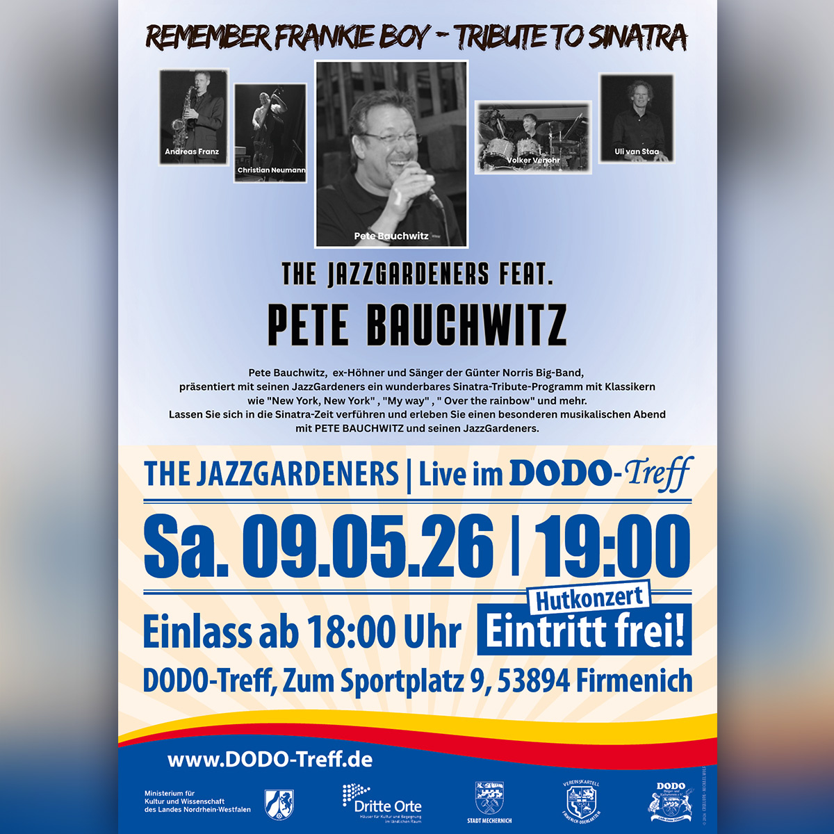 Sinatra Abend mit den JAZZGARDENERS im DODO-Treff