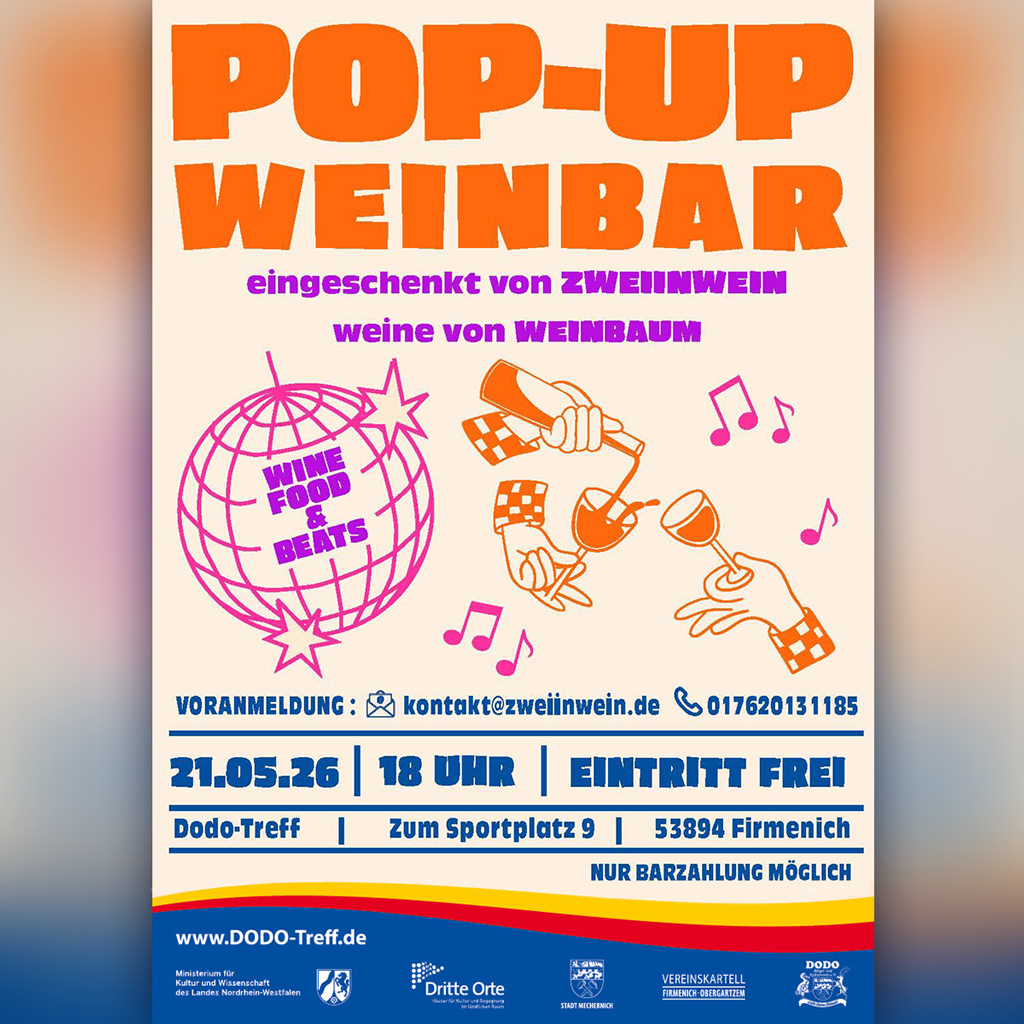 POP-UP Weinbar im DODO-Treff mit Biergarten